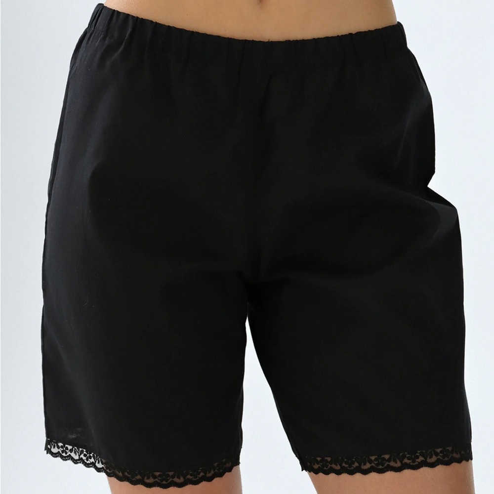 ISO Cou Cou Intimates Black Cotton Voile Bermuda Shorts